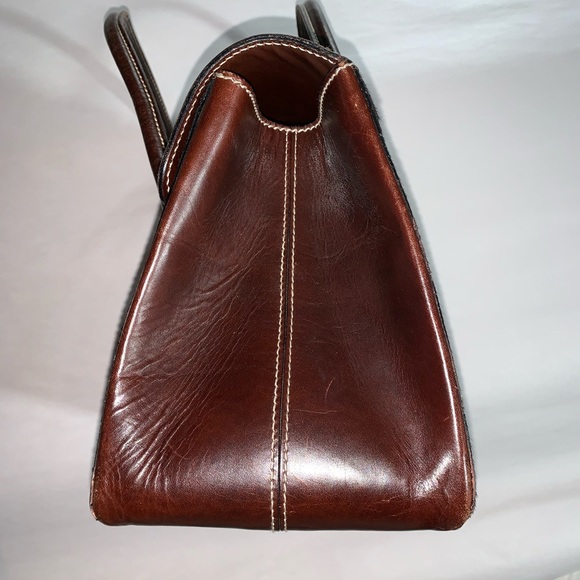 authentic LAMBERTSON TRUEX brown PONY HIDE satchel - Picture 8 of 8